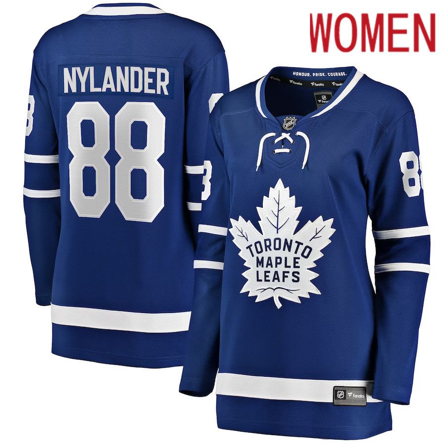 Women Toronto Maple Leafs #88 William Nylander Fanatics Branded Blue Home Team Breakaway Player NHL Jersey